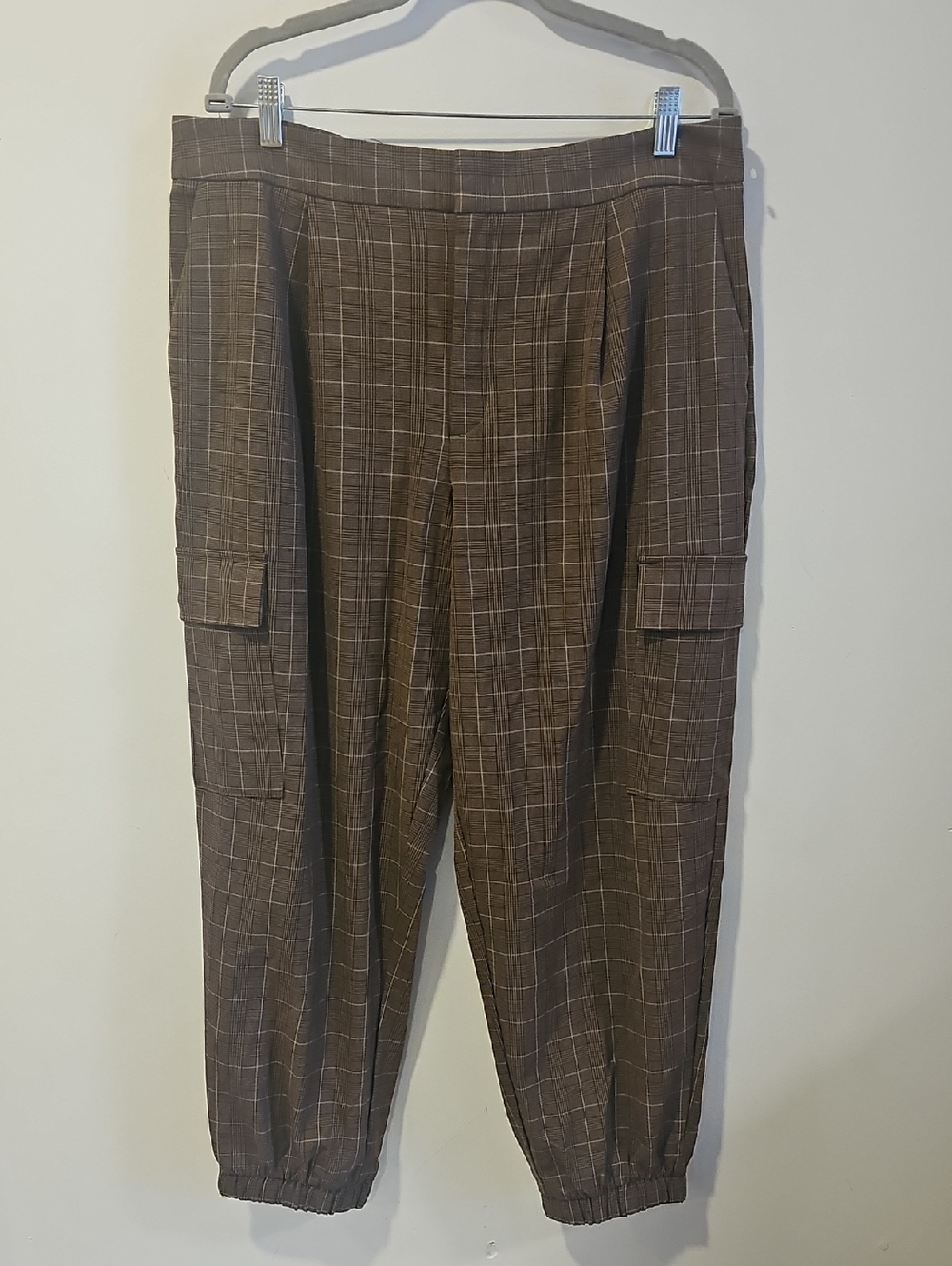 Brown plaid pants